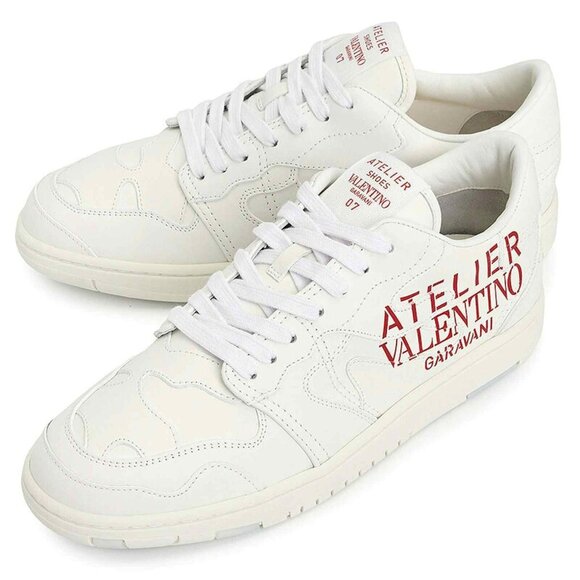 Valentino Shoes - VALENTINO Garavani Atelier 07 white camouflage leather sneakers